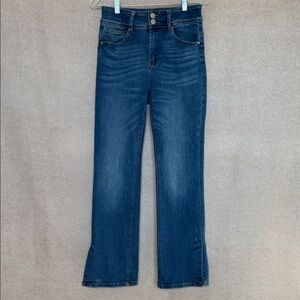 Risen Bootcut Jeans with Flattering Waistline and Long Slit Ankles